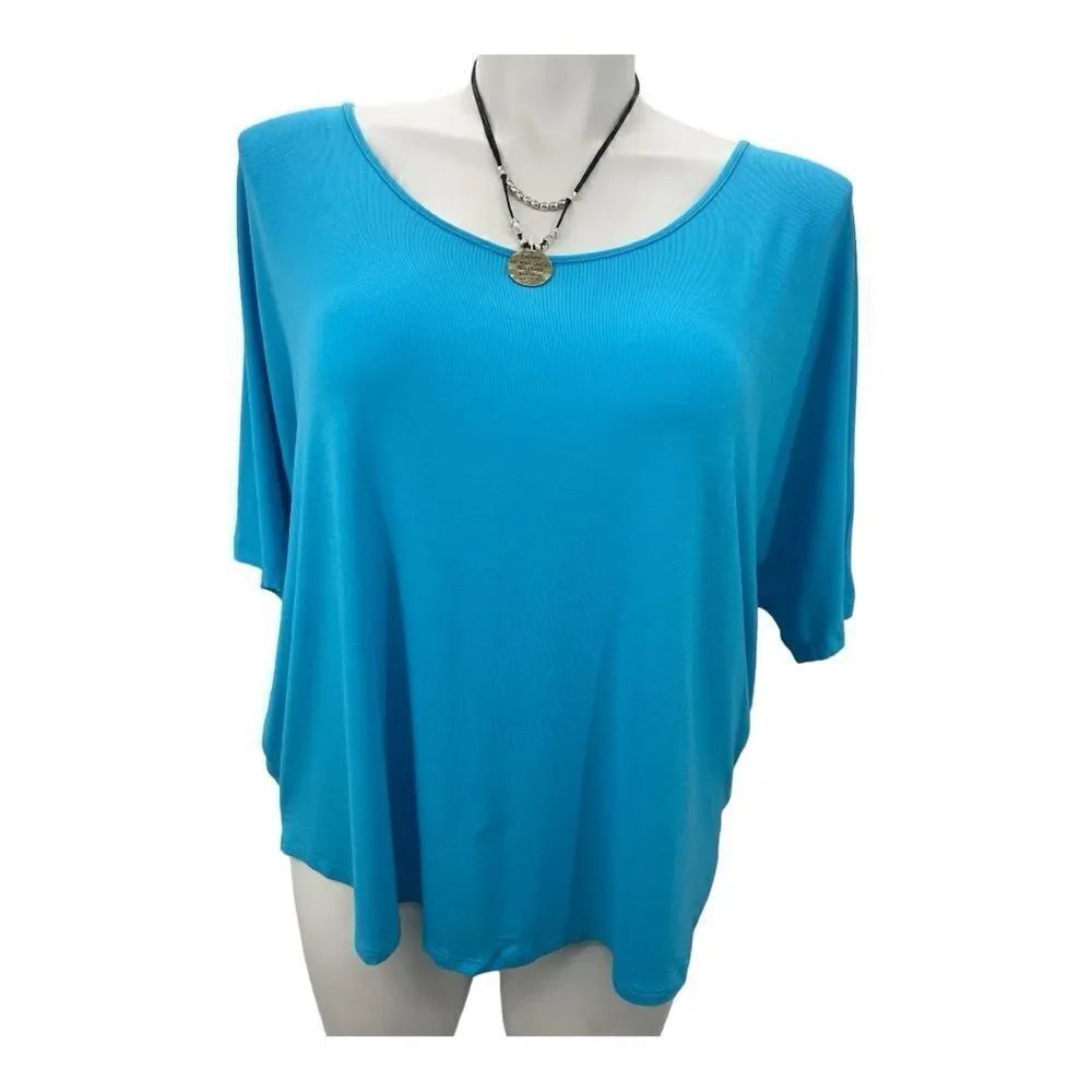 Venus aqua dolman sleeve open detail in back XL